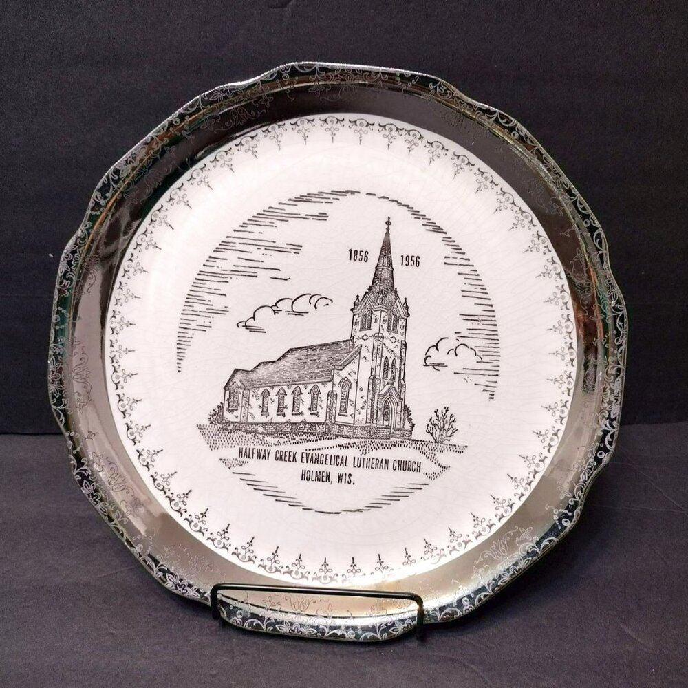 1956 Centennial Plate, Halfway Creek Evangelical Lutheran Church Sabina Gold 22K